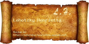 Lehotzky Henrietta névjegykártya