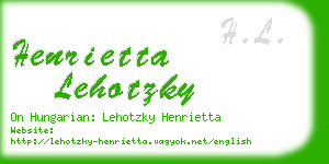 henrietta lehotzky business card